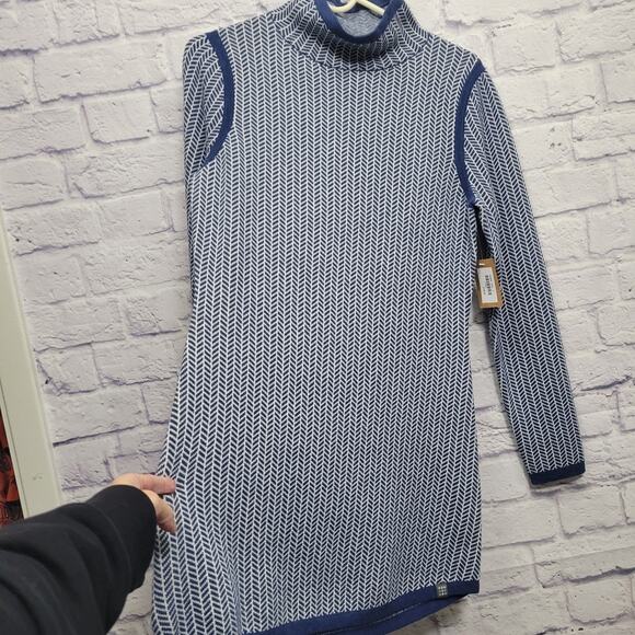 NWT Title Nine Barra Tunic Sweater Sz S Wool Blend Herringbone Preppy Academia - Picture 4 of 10